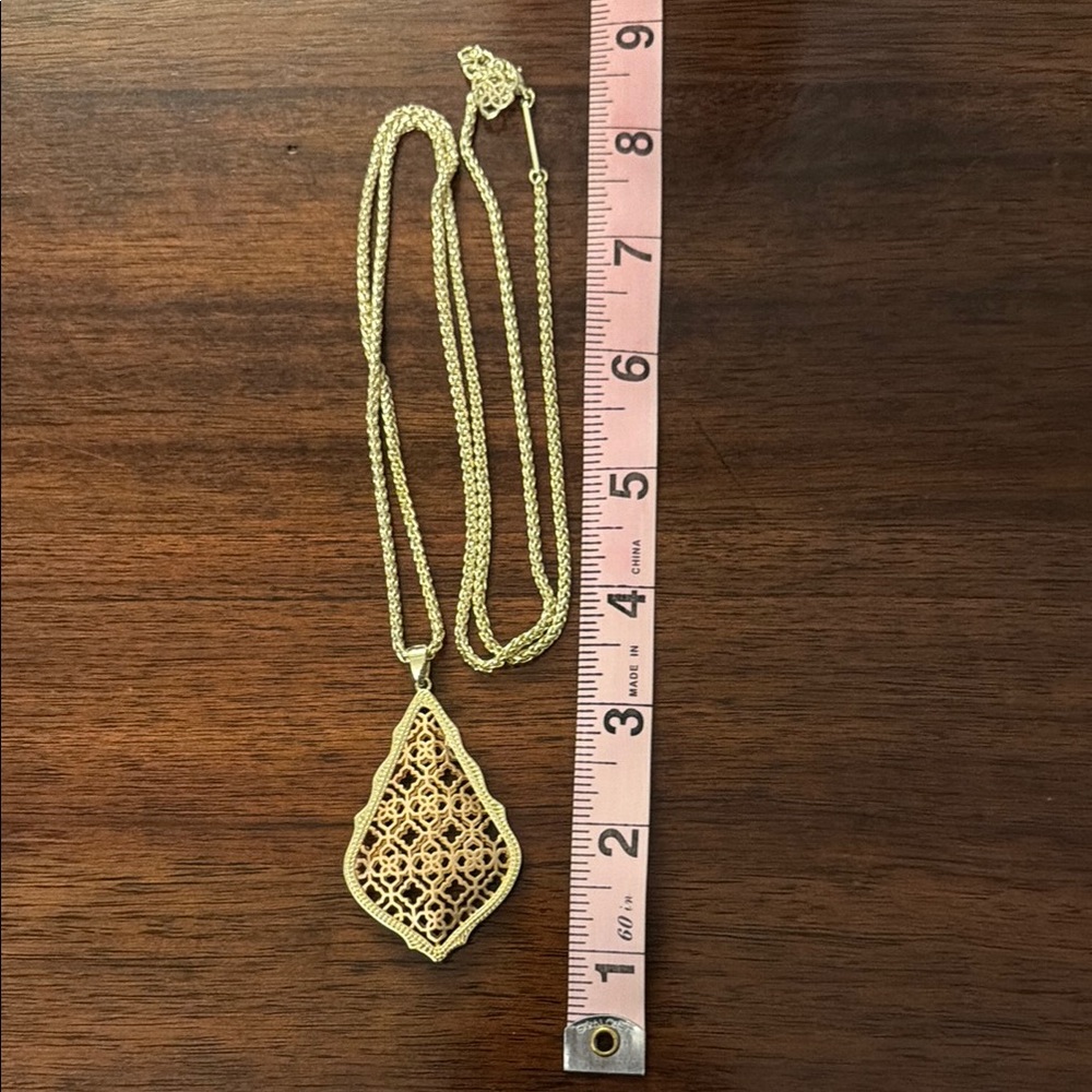 Kendra Scott Gold Filigree Pendant Necklace - Women Jewelry
